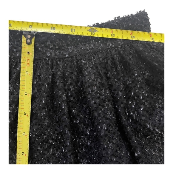 MICHAEL Michael Kors Black Silk Blend Sequin Flare Skirt Women's Size 8 - Picture 9 of 13